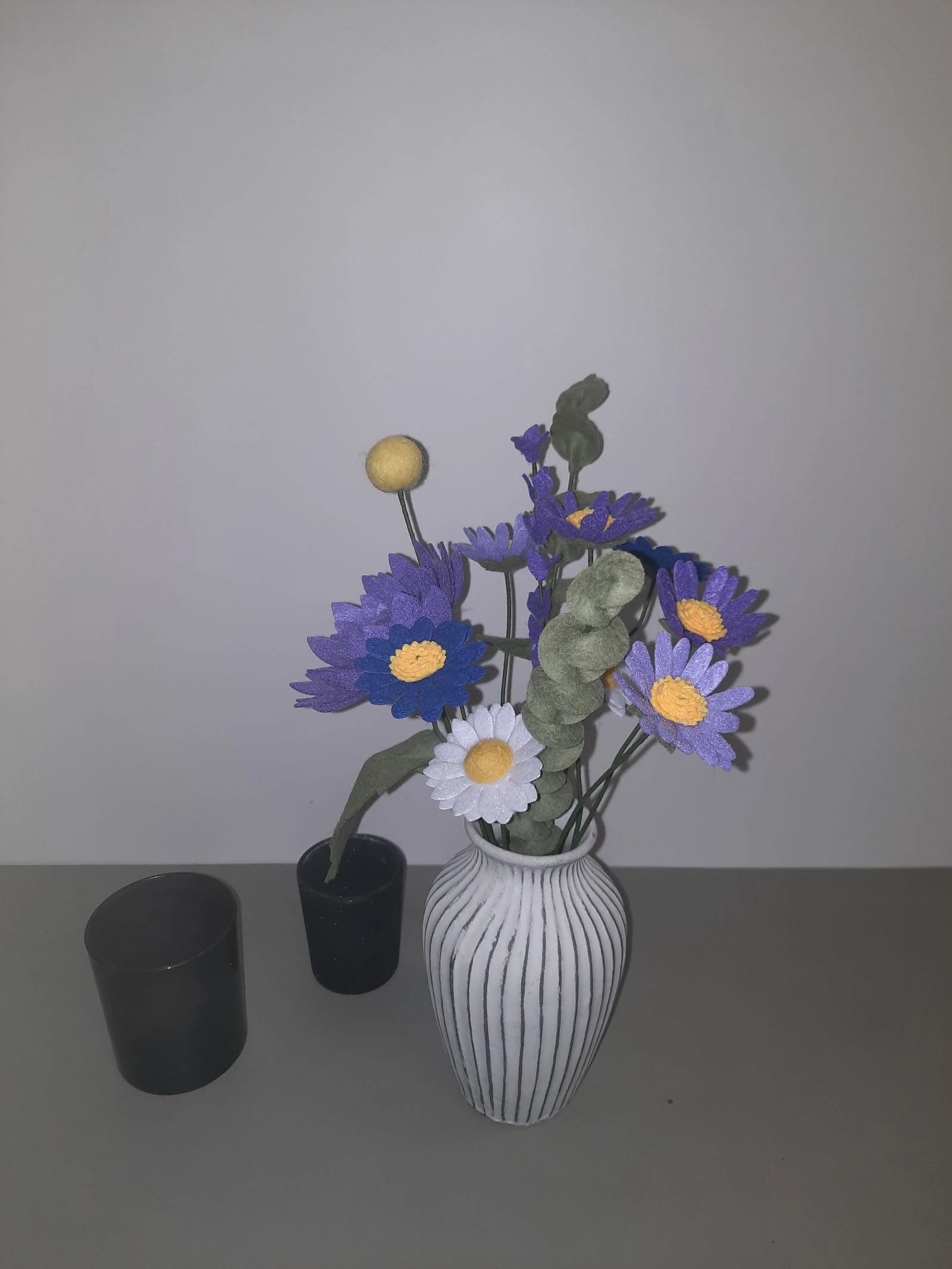 Handmade felt flowers lilac with matching little vase – photo 8